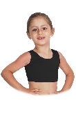 TOP DANZA LYCRA CORTO CON SPALLINE SPESSE NERO BABY